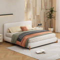 Crown Upholstered Bed Without Storage In Towel Suede Fabric