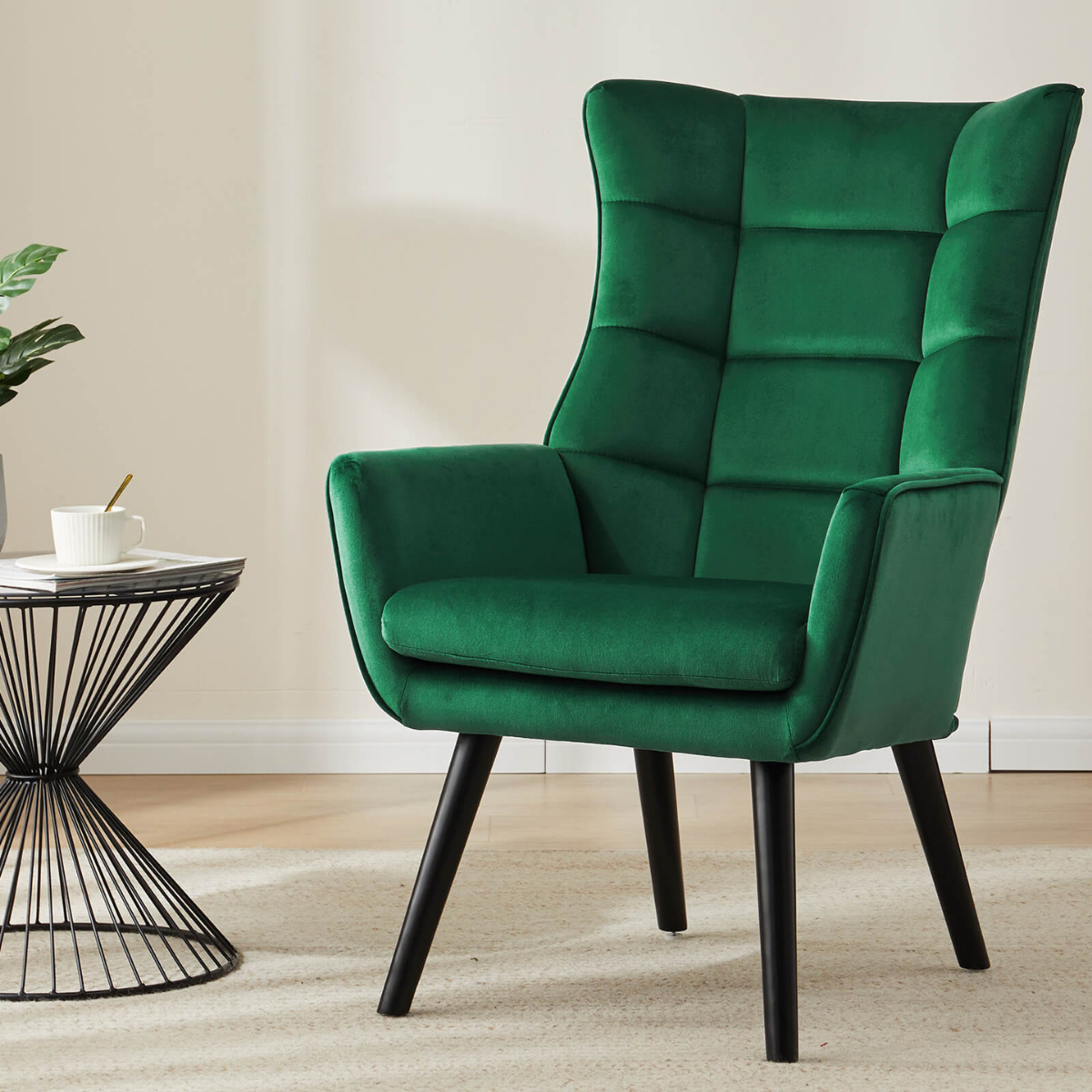 Zoby Wing Chair Premium Suede