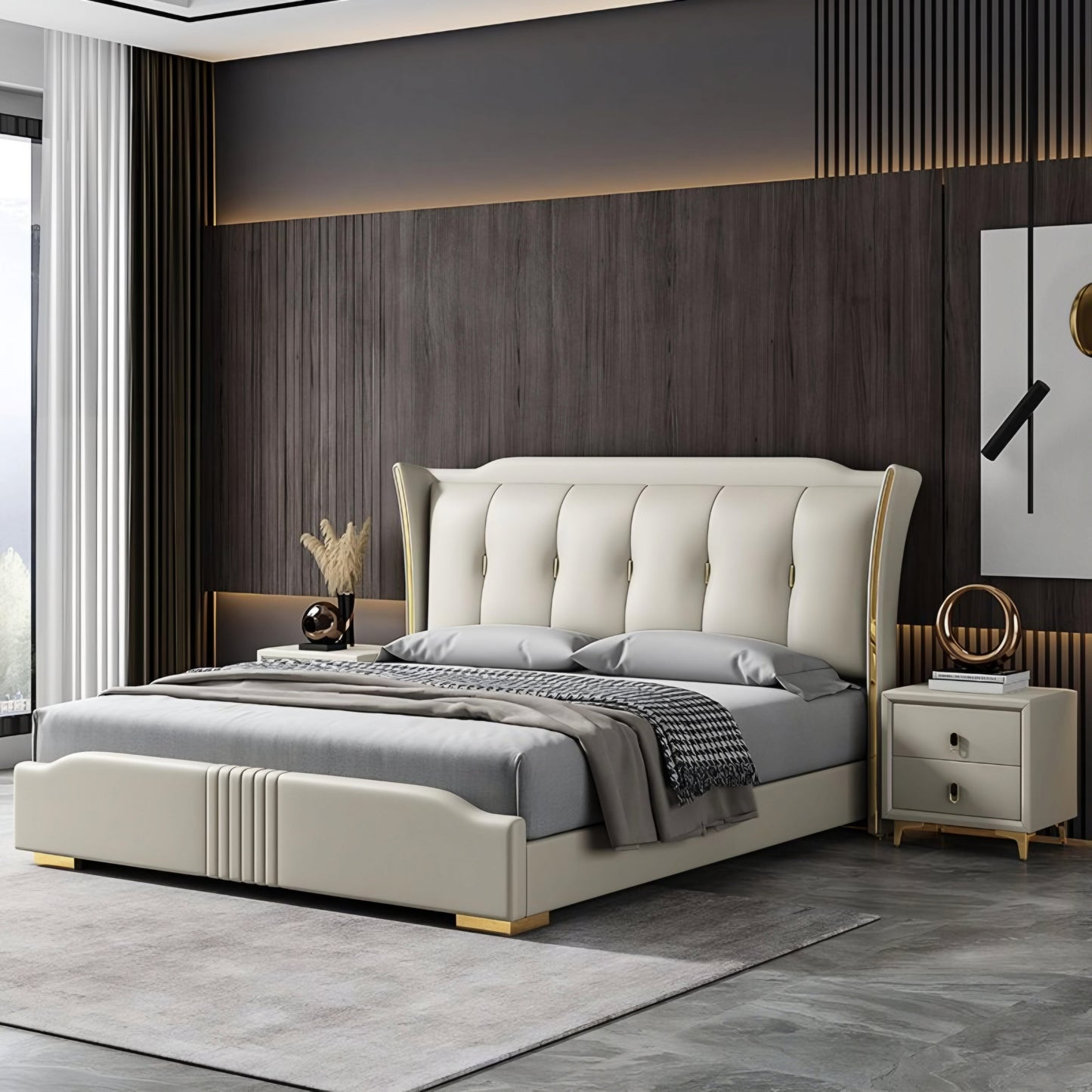 Kosmo Upholstered Bed Without Storage In Fabric