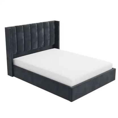 Safari Upholstered Bed Without Storage In Suede