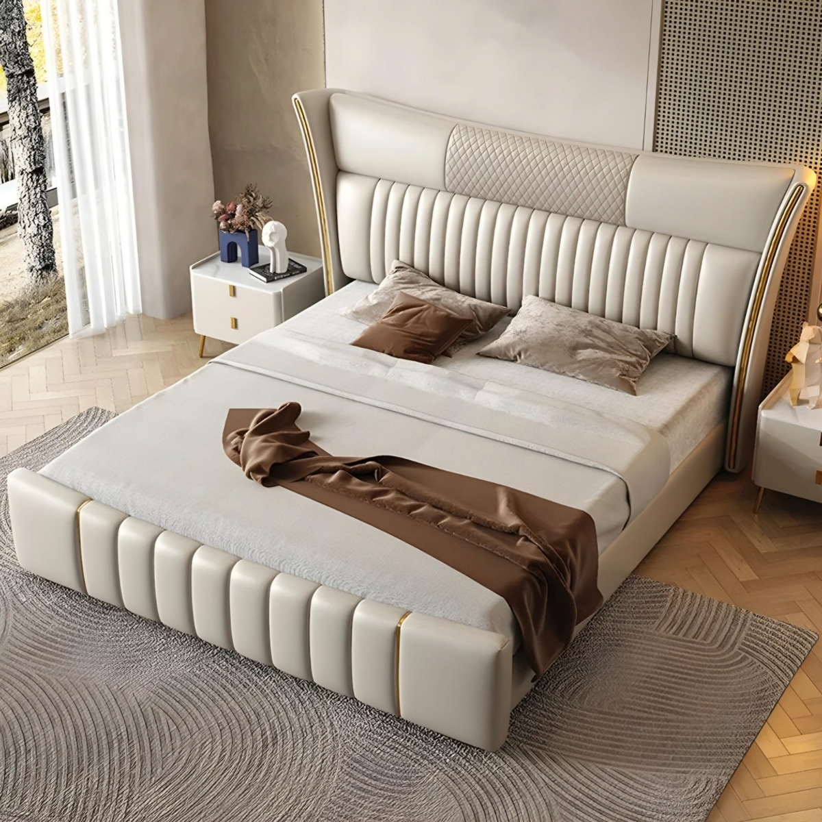 Samsun Upholstered Bed Without Storage In Fabric