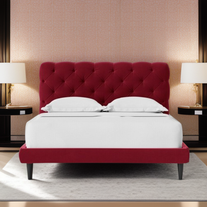 Becton Luxury Upholstered Bed Without Storage In Suede