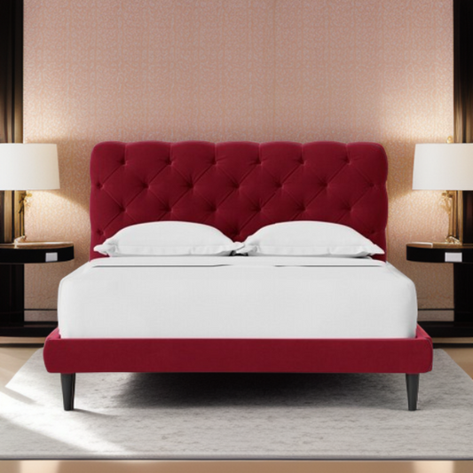 Becton Luxury Upholstered Bed Without Storage In Suede