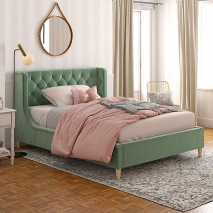 Metios Upholstered Bed Without Storage In Suede