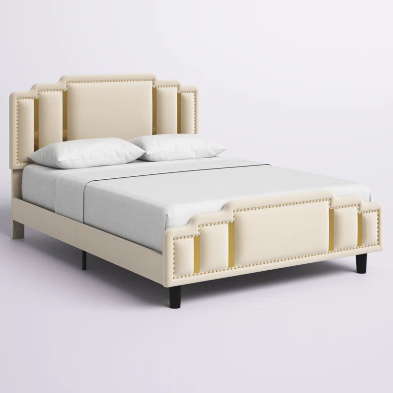 Bahmas Upholstered Bed Without Storage In Suede