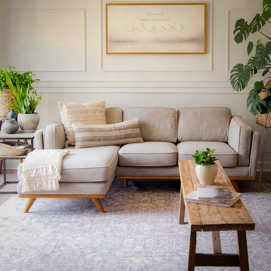 Lumo Sofa | L Shaped Sectional | Down-feather Back Cushions (7.5 feet)