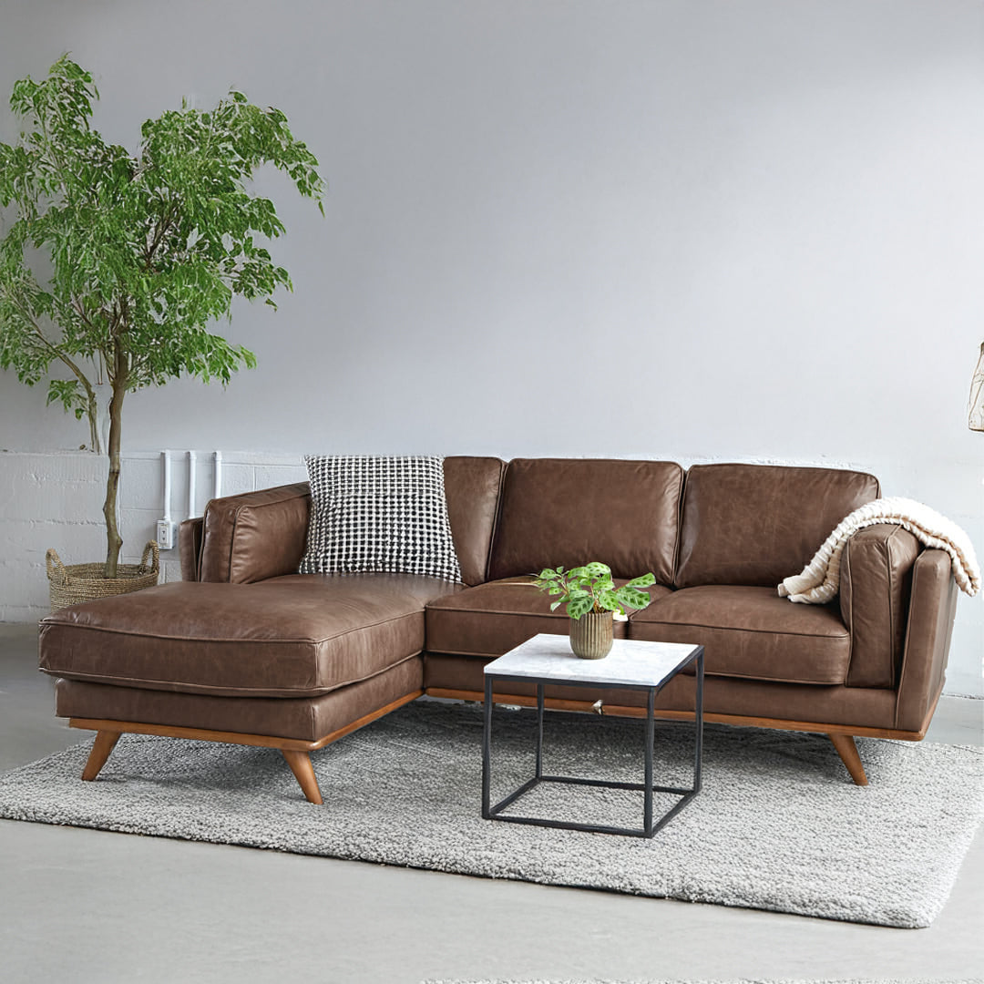 Lumo Sofa |  L Shaped Right Sectional (7.5 feet) Genuine Leather