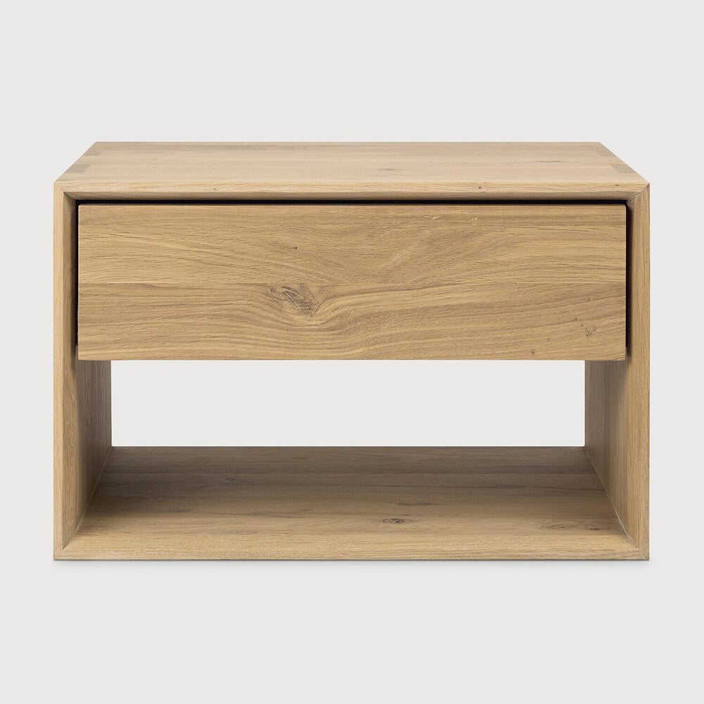 Bon Bedside Table  | Solid Walnut/Teak/Oak Wood | 2 Feet Length
