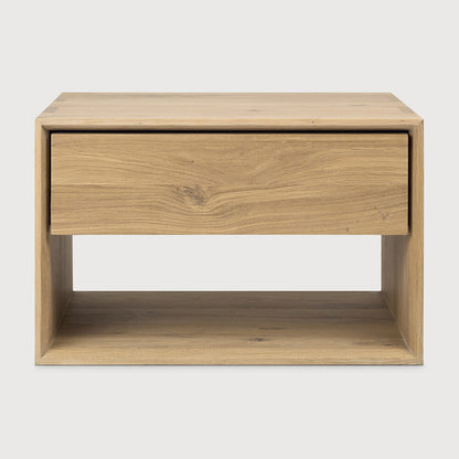 Bon Bedside Table  | Solid Walnut/Teak/Oak Wood | 2 Feet Length