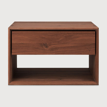 Bon Bedside Table  | Solid Walnut/Teak/Oak Wood | 2 Feet Length