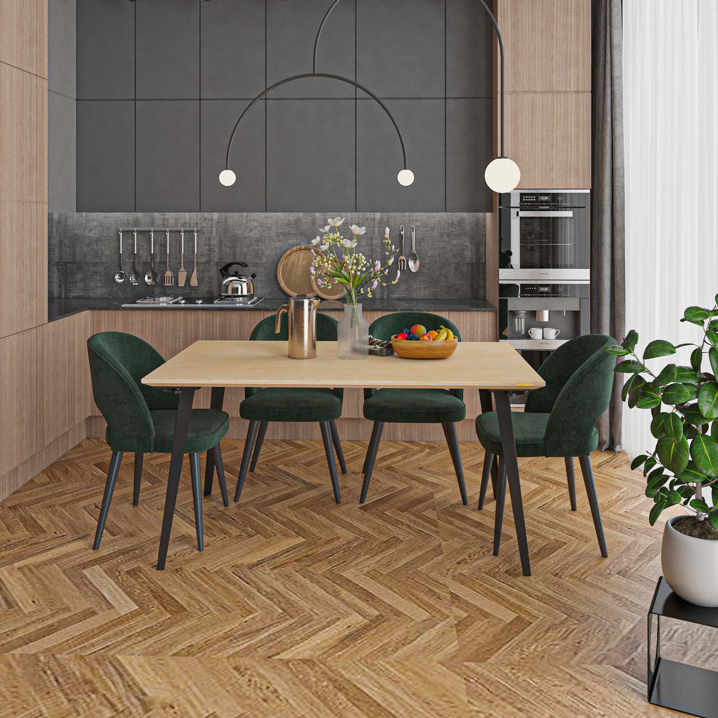 Serenity Dining Table (5x3 feet) - White Oak Veneer