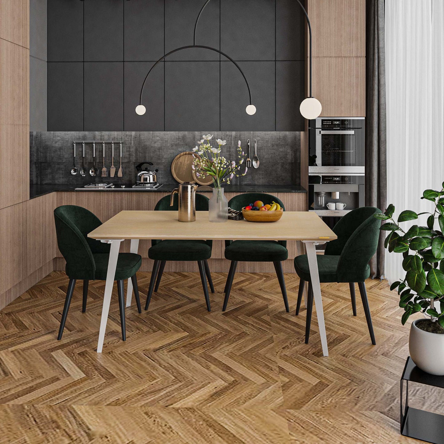 Serenity Dining Table (5x3 feet) - White Oak Veneer