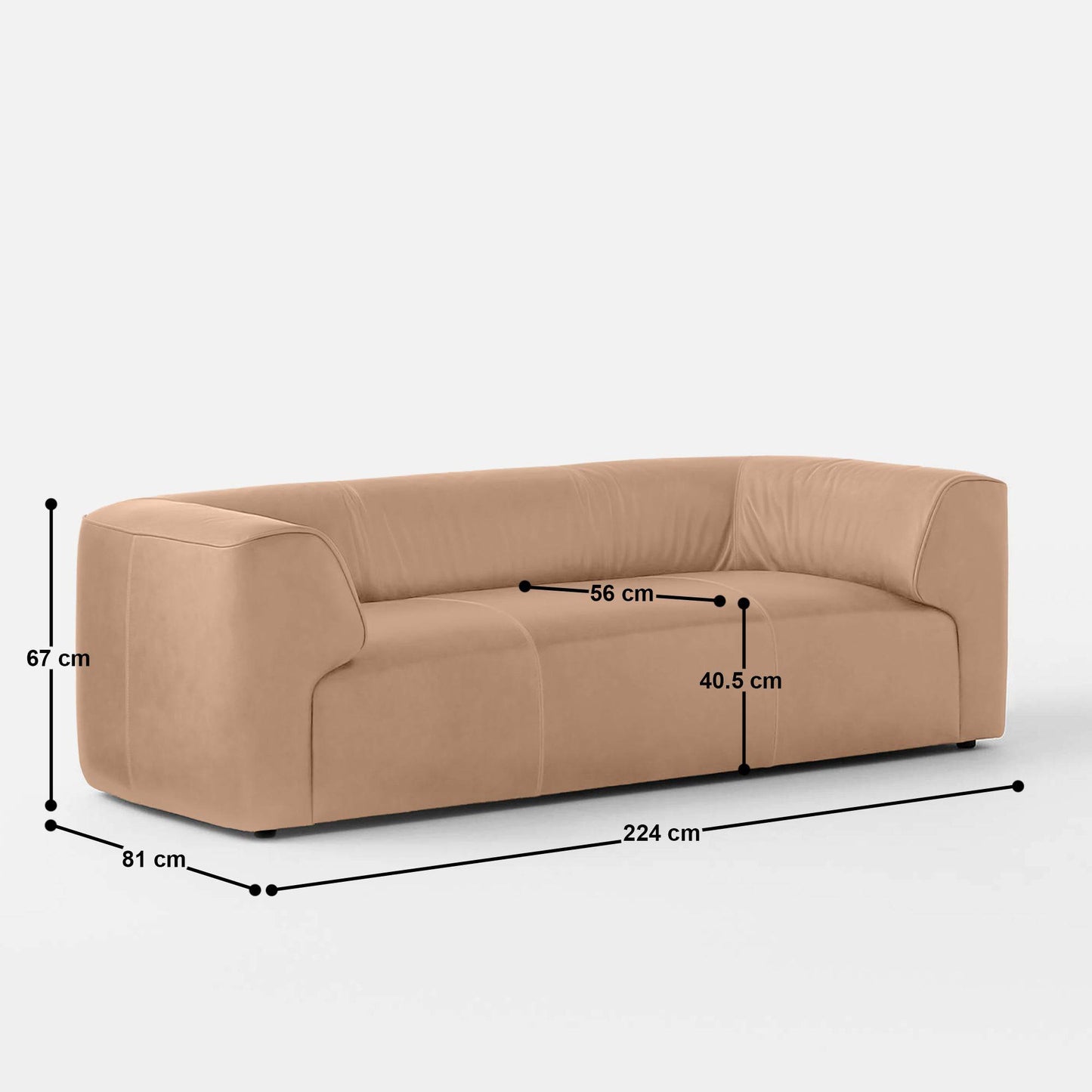 Alejandro 3 Seater Sofa - 88"