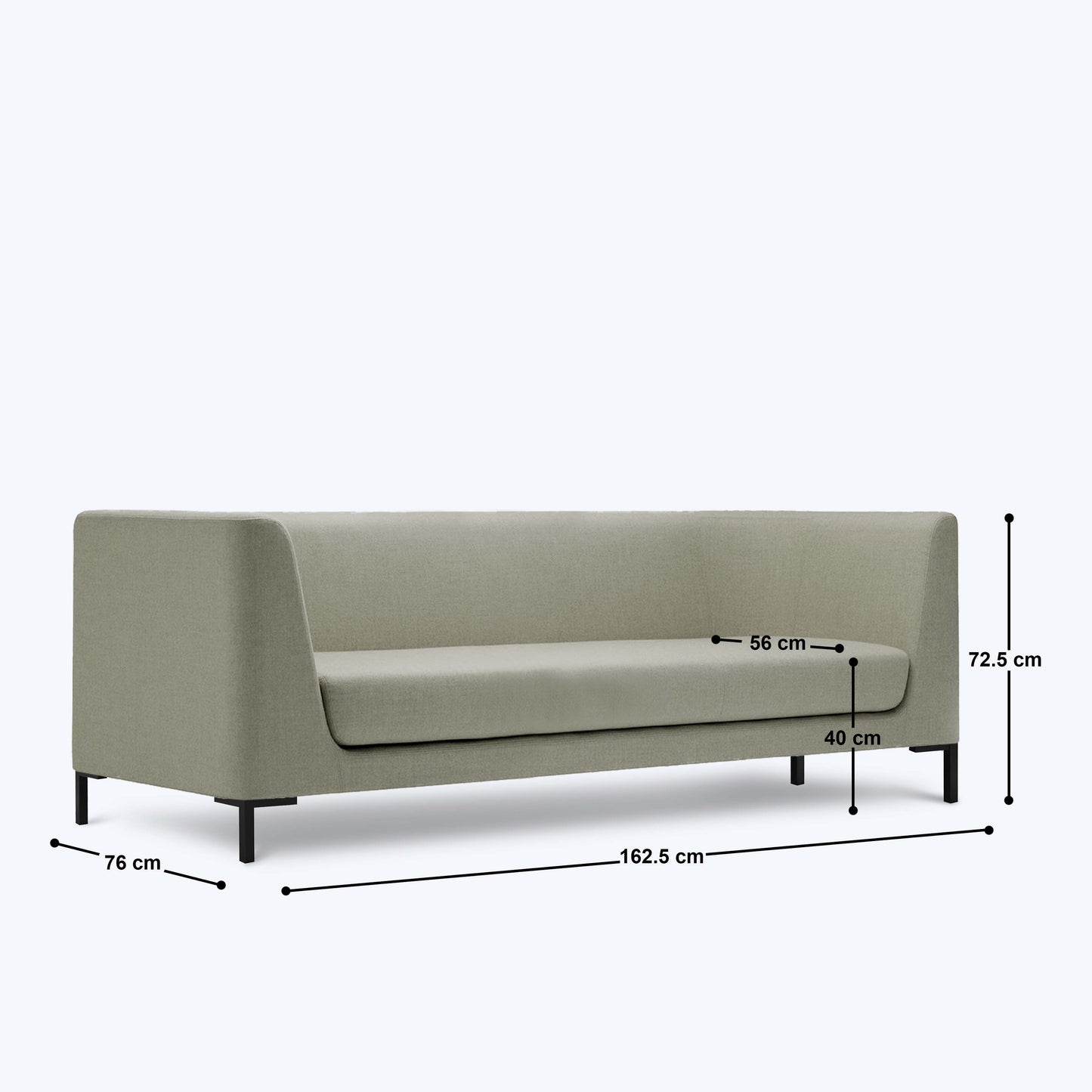Seth Box Sofa - 2.5 Seater - 64"