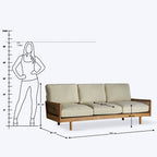 Ramon Rattan 3 Seater Sofa - 90.5"