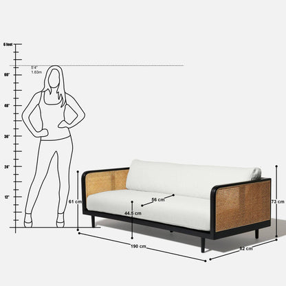 Fry Rattan 3 Seater Sofa - 75"