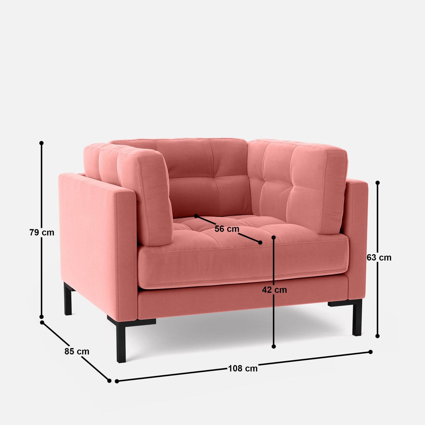 Roman 1 Seater Sofa - 43"