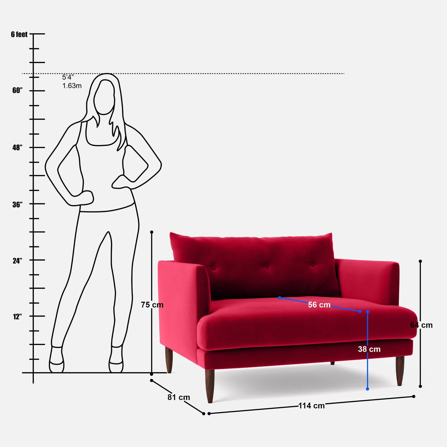 Islay Love Seat Sofa - 45"