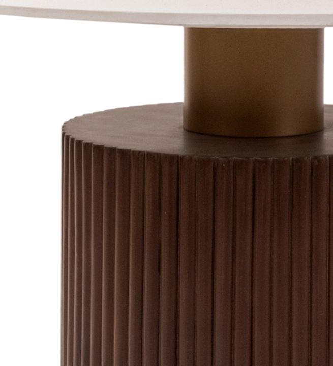 Ventura Fluted Coffee Table with Dark Walnut Finish and Composite Marble Top | Coffee Table