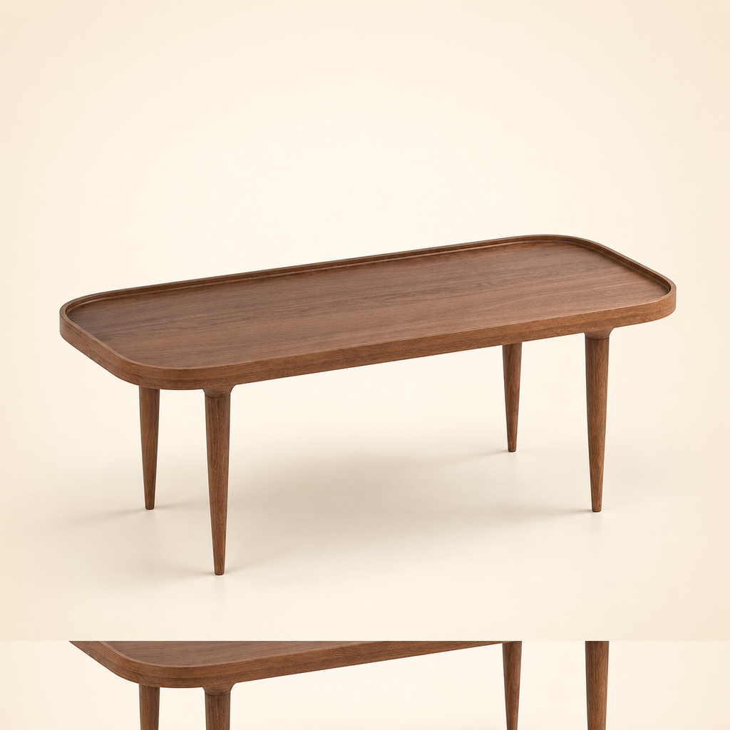 Summer Small Rectangle Coffee Table - elevated tabletop view