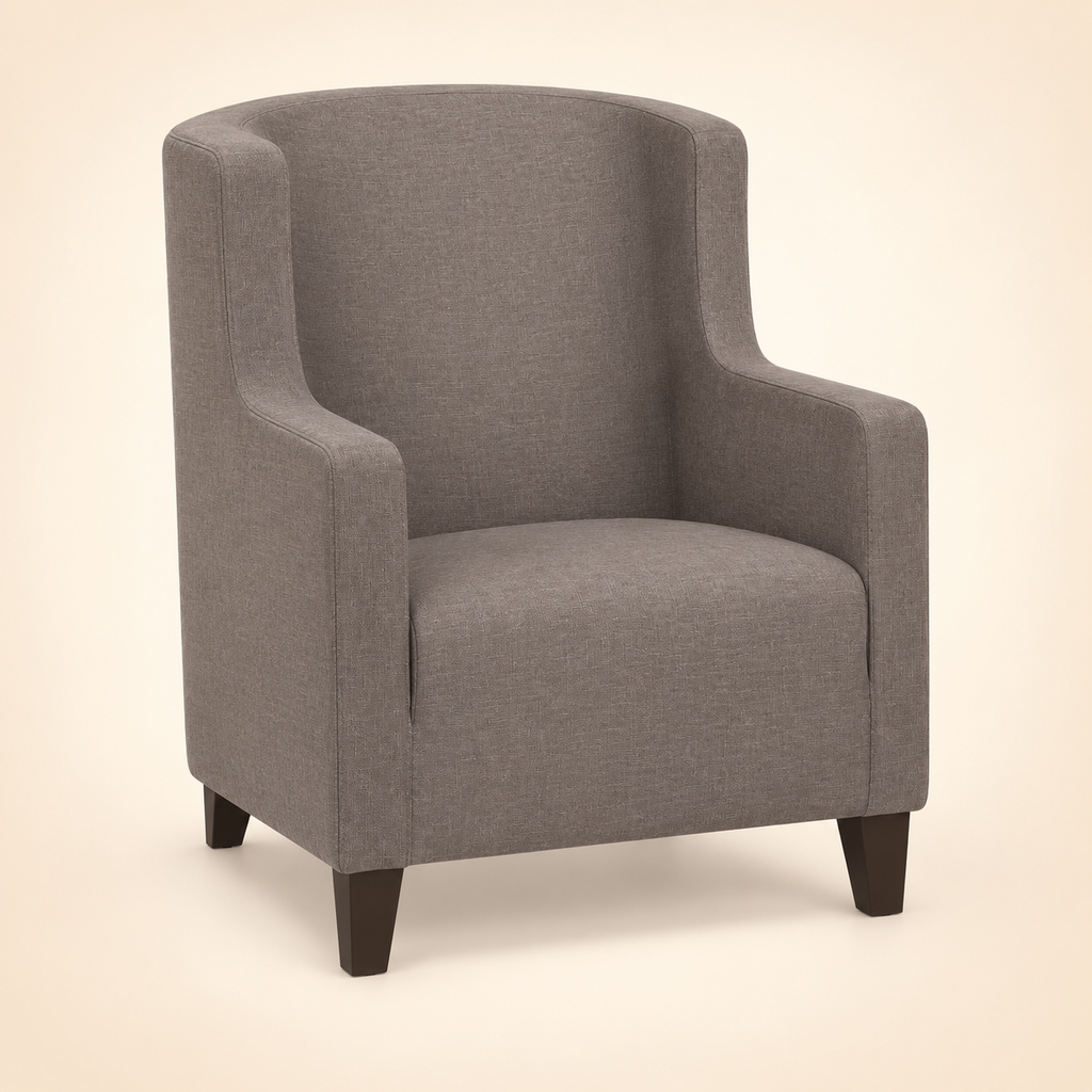 Tahiti Accent Chair taupe opposite three-quarter view