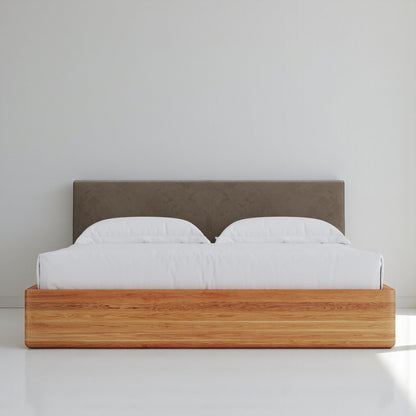 Aari Bed (Built-in Storage) - Solid Teak/Walnut/Oak Wood (King)