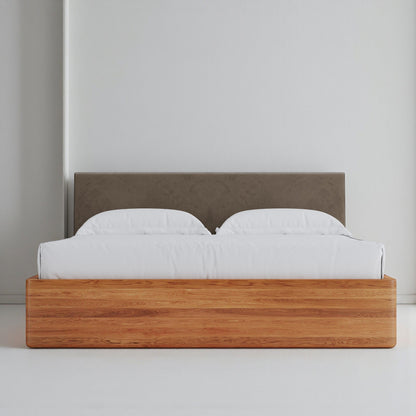 Aari Bed (Built-in Storage) - Solid Teak/Walnut/Oak Wood (King)