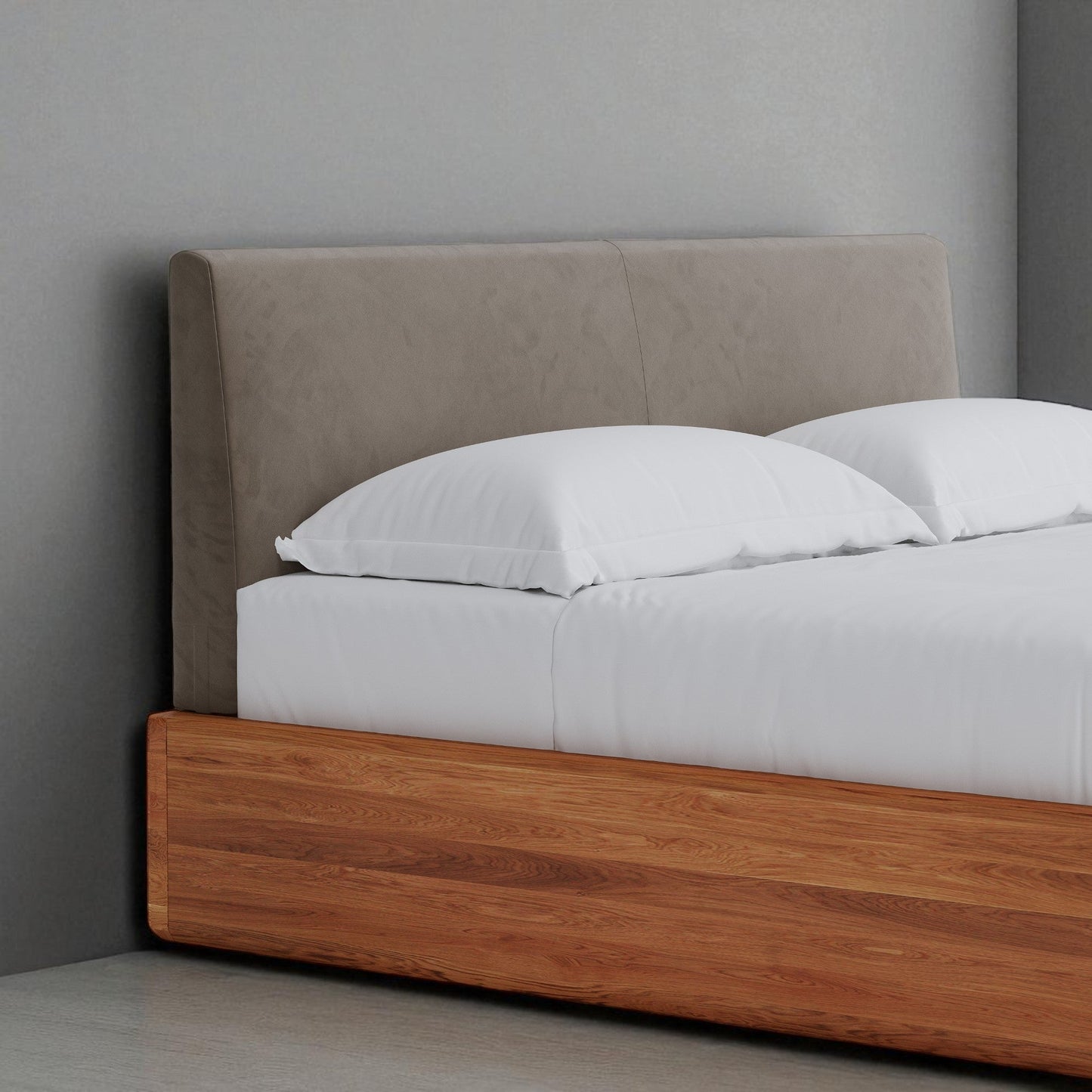Aari Bed (Built-in Storage) - Solid Teak/Walnut/Oak Wood (King)