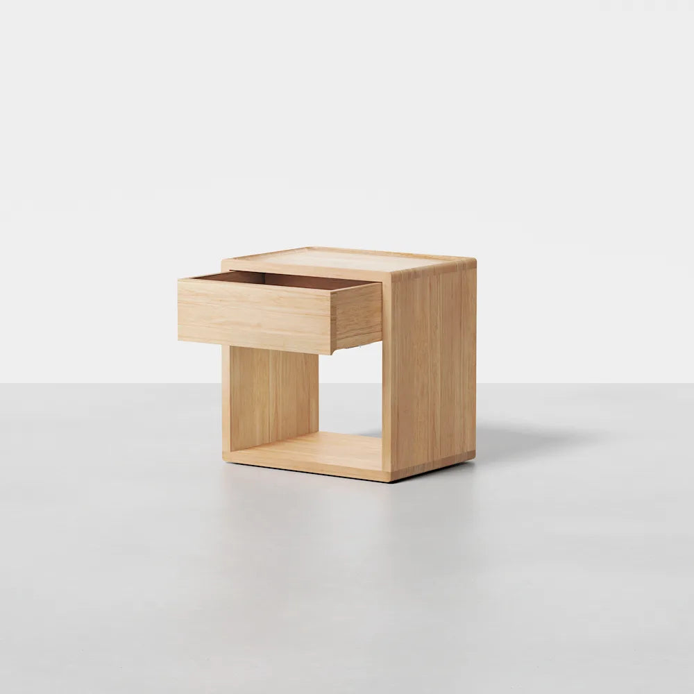 Sael Bedside Table | Solid Walnut/Teak/Oak Wood | 1.2 Feet Length