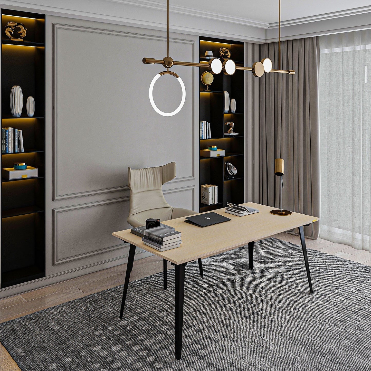 Takeshi Desk Pro (5x2.5 feet) - White Oak on Birch