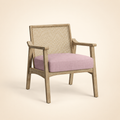 Tranquebar rattan accent chair with upholstered seat