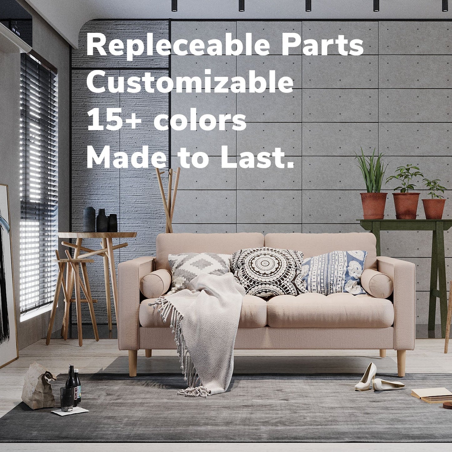 Palo Sofa T | Chair (3.5 feet length) | Tufted