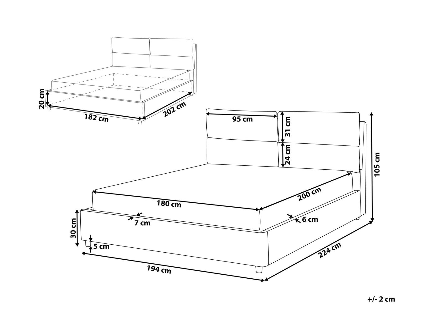 Bality Fully Upholstered Bed without Storage