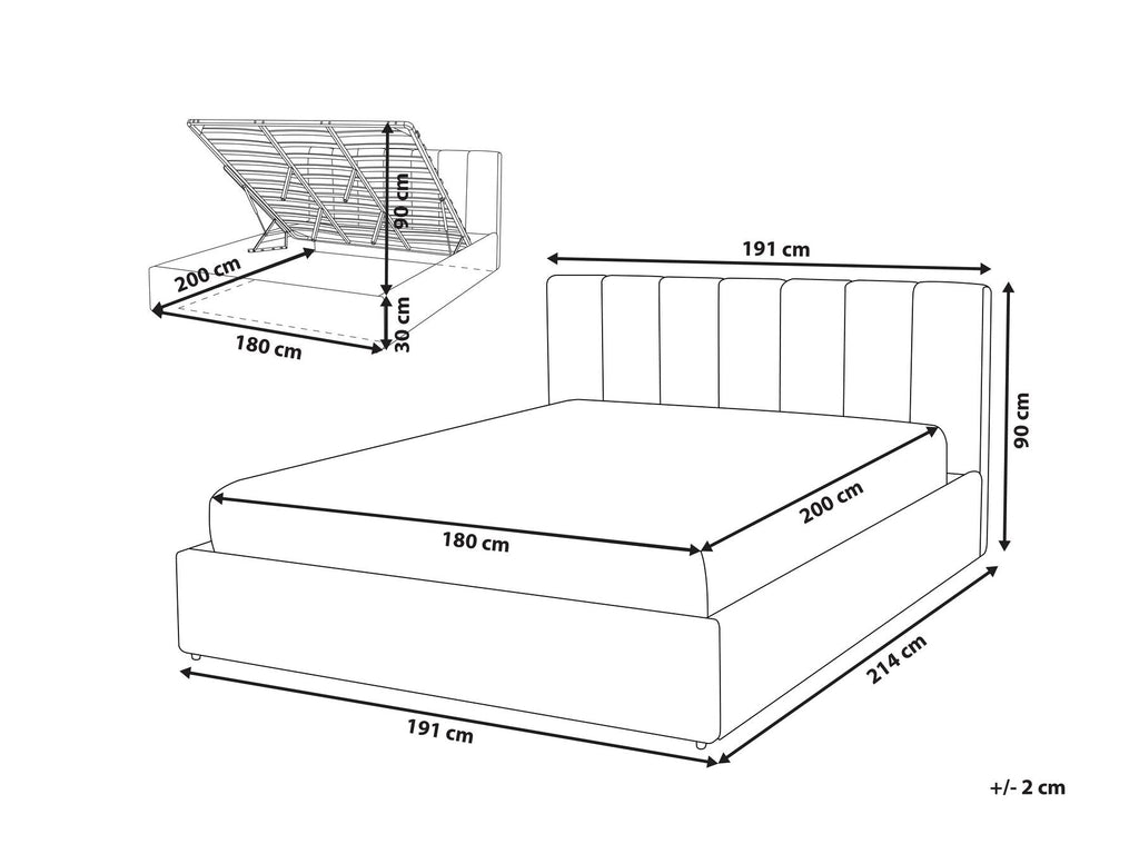 Druex Fully Upholstered Bed without Storage