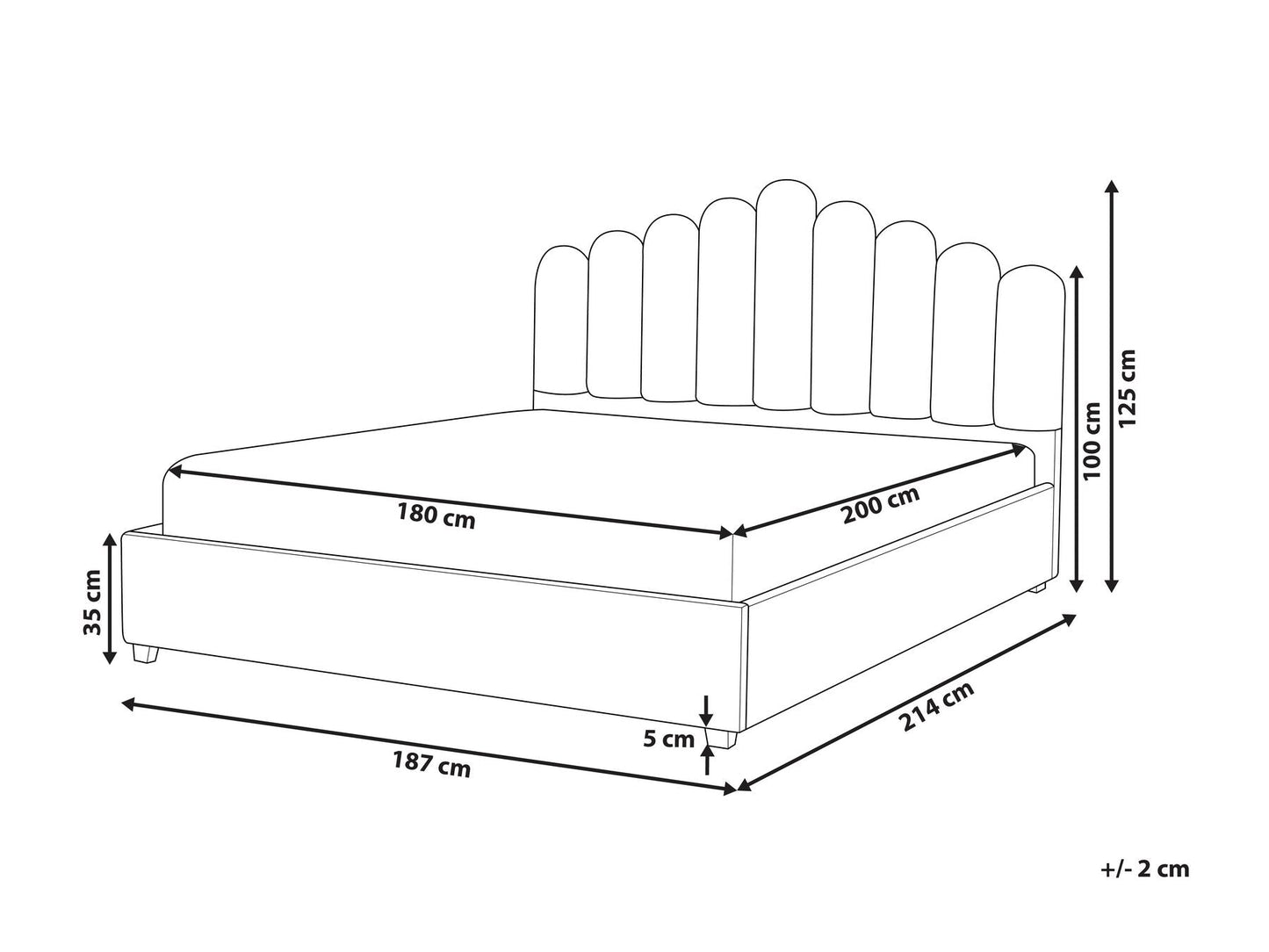 Vincenned Fully Upholstered Bed without Storage