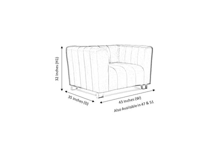 Verna 1 Seater Leather Sofa