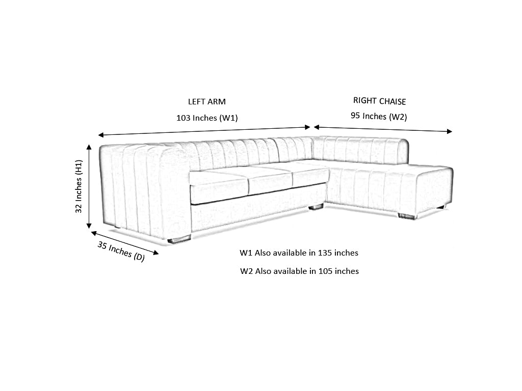 Verna Corner Artificial Leather LHF With Chaise