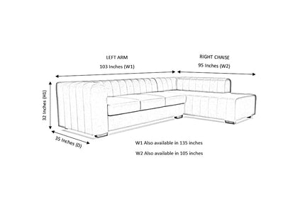 Verna Corner Artificial Leather LHF With Chaise