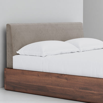 Aari Bed (Built-in Storage) - Solid Teak/Walnut/Oak Wood (Queen)