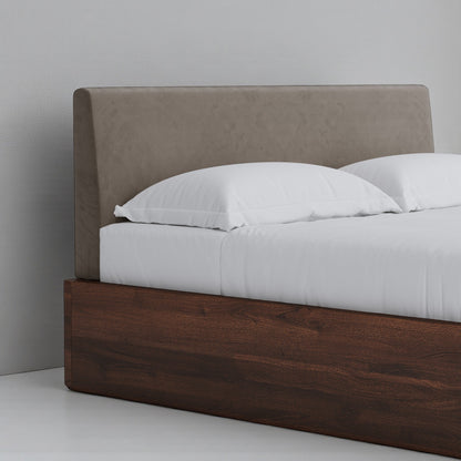 Aari Bed (Built-in Storage) - Solid Teak/Walnut/Oak Wood (King)