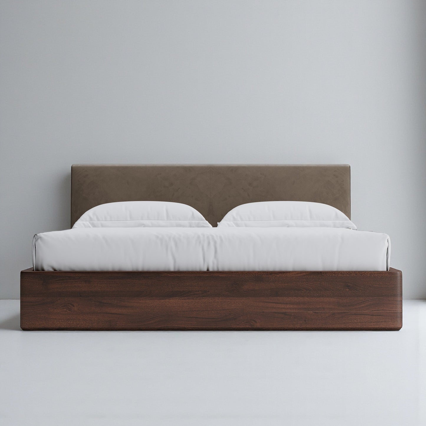 Aari Bed (Built-in Storage) - Solid Teak/Walnut/Oak Wood (King)