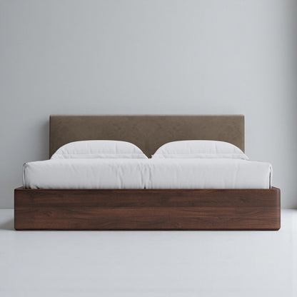 Aari Bed (Built-in Storage) - Solid Teak/Walnut/Oak Wood (King)