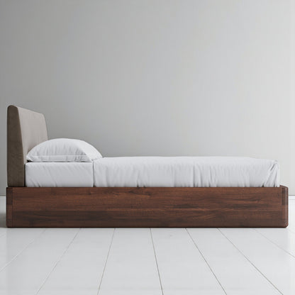 Aari Bed (Built-in Storage) - Solid Teak/Walnut/Oak Wood (King)