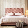 Pinkish Rich Upholstered Bed With Hydraulic In Suede