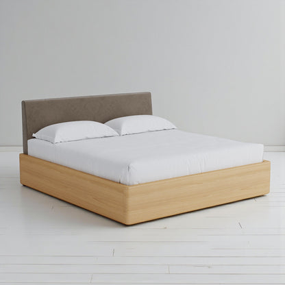 Aari Bed (Built-in Storage) - Solid Teak/Walnut/Oak Wood (King)