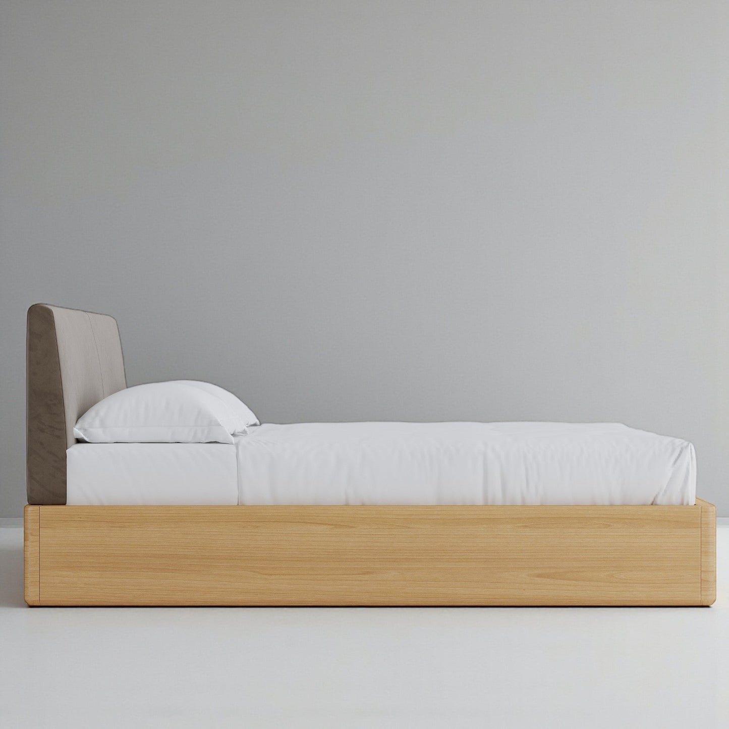Aari Bed (Built-in Storage) - Solid Teak/Walnut/Oak Wood (King)