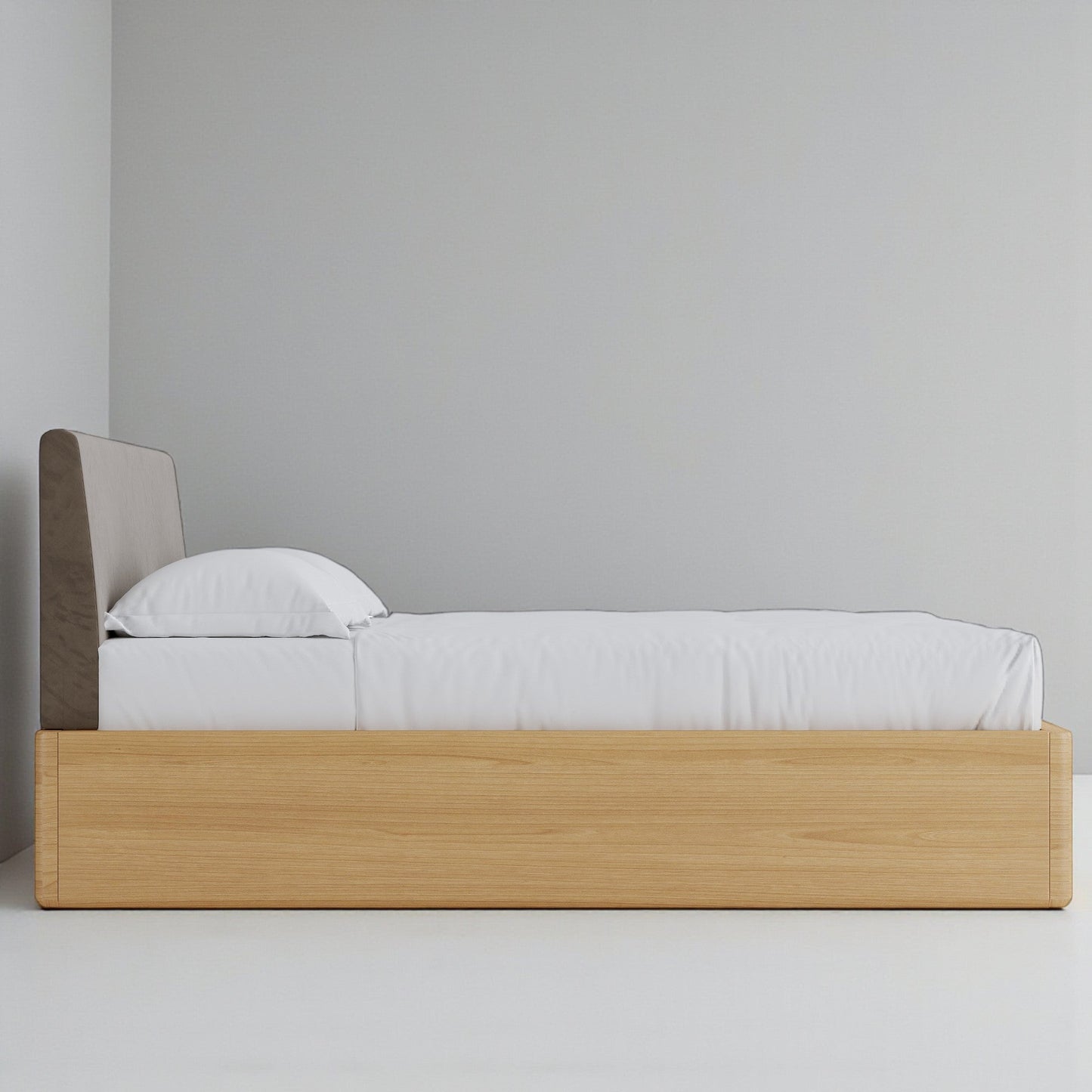 Aari Bed (Built-in Storage) - Solid Teak/Walnut/Oak Wood (King)