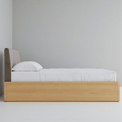 Aari Bed (Built-in Storage) - Solid Teak/Walnut/Oak Wood (King)
