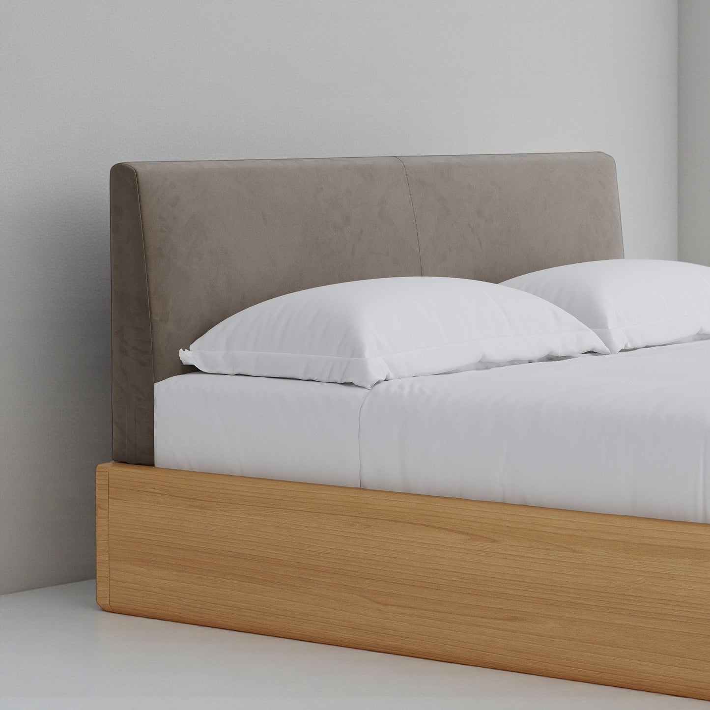 Aari Bed (Built-in Storage) - Solid Teak/Walnut/Oak Wood (King)