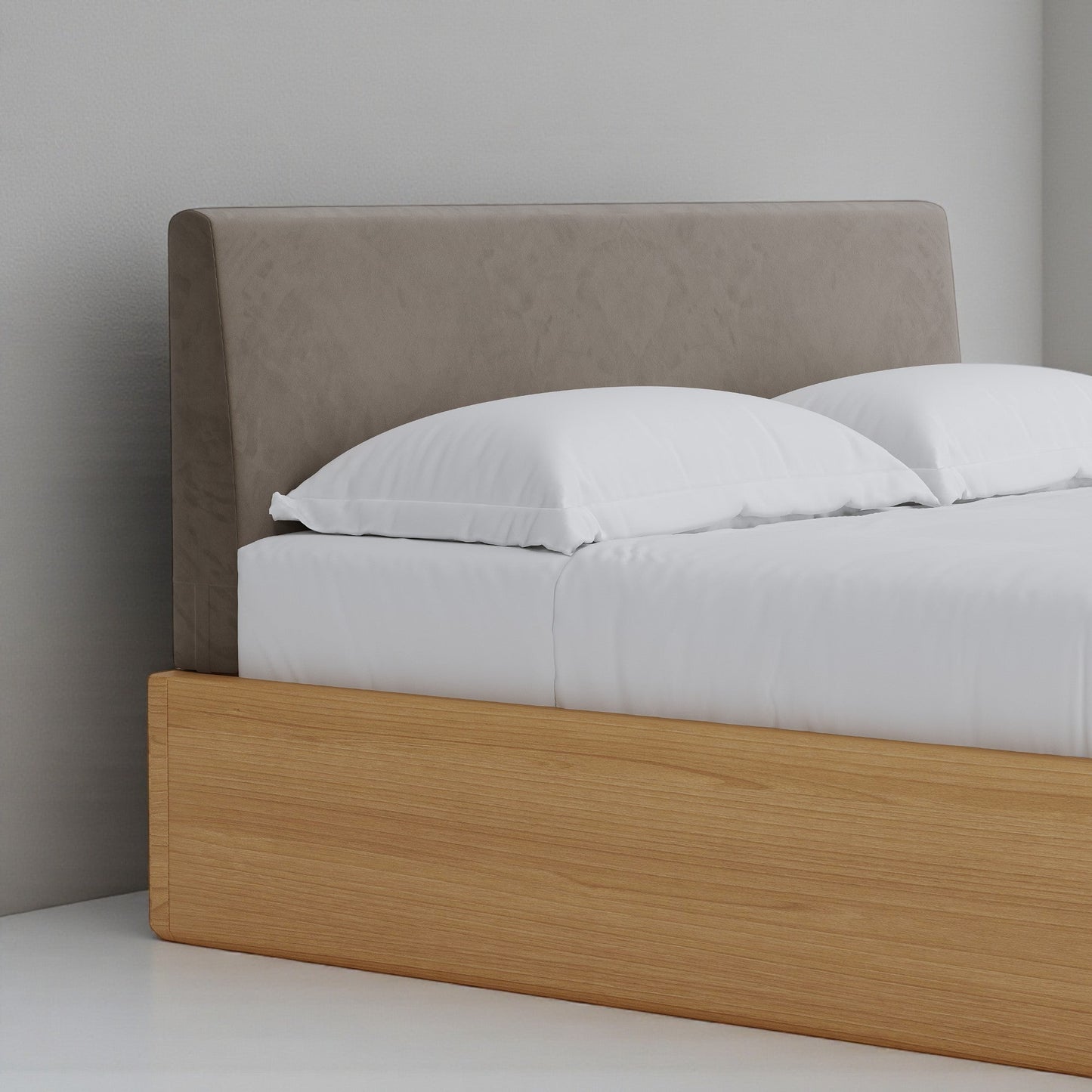 Aari Bed (Built-in Storage) - Solid Teak/Walnut/Oak Wood (Queen)